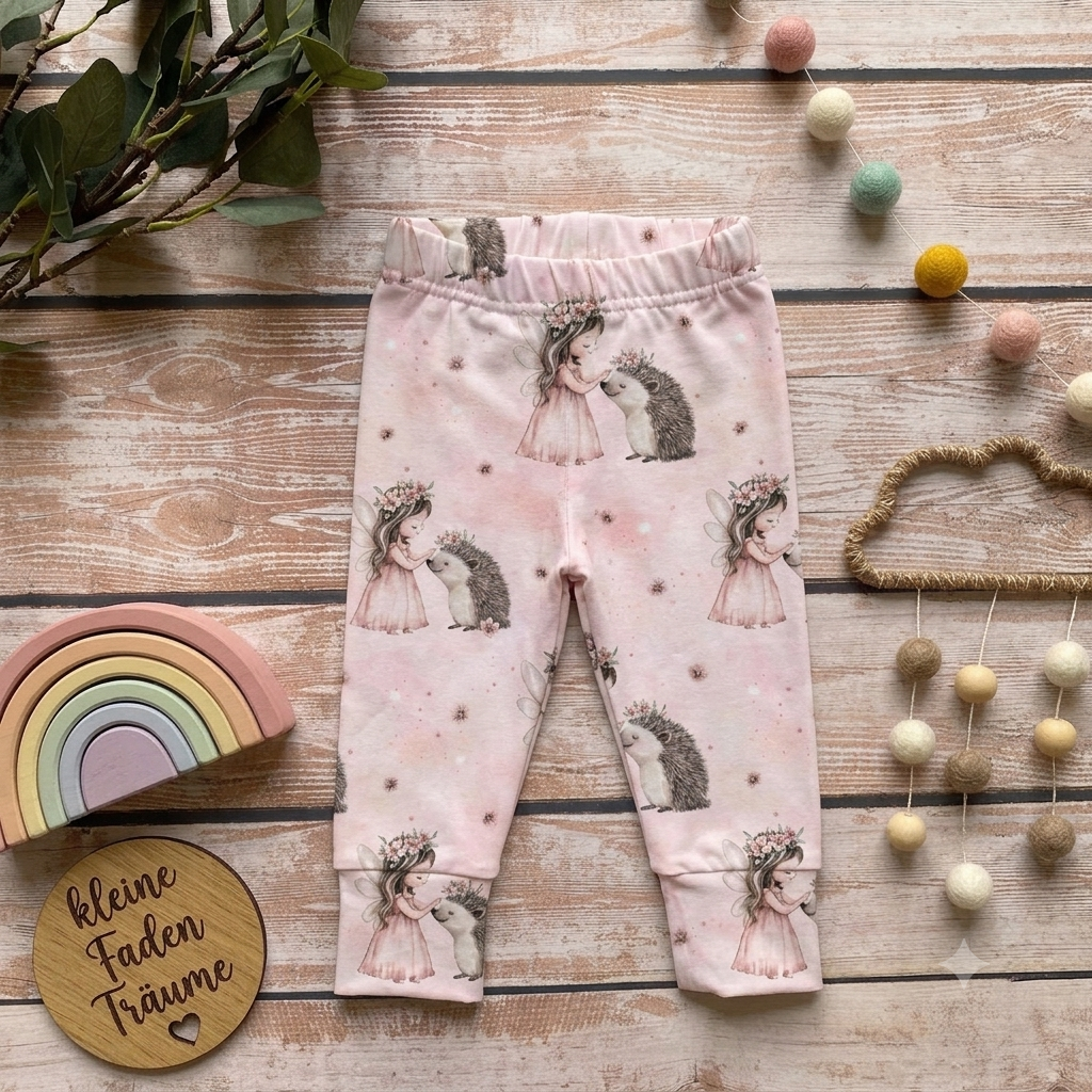 Handmade Leggings „Waldmagie Rosentraum“ | Gr. 56–104
