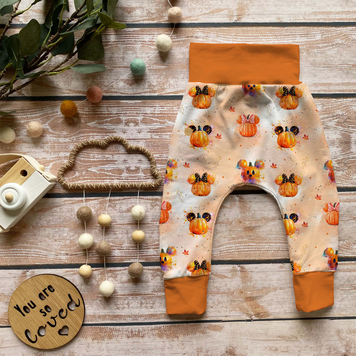 Handmade Pumphose Halloween Kürbis Maus | Gr. 56-110