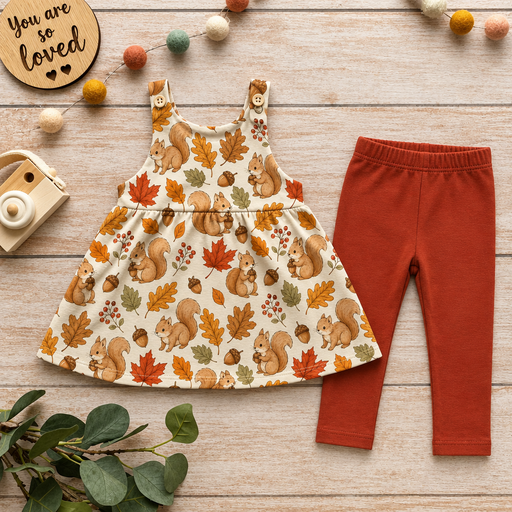 Autumn Squirrel Set Flatlay