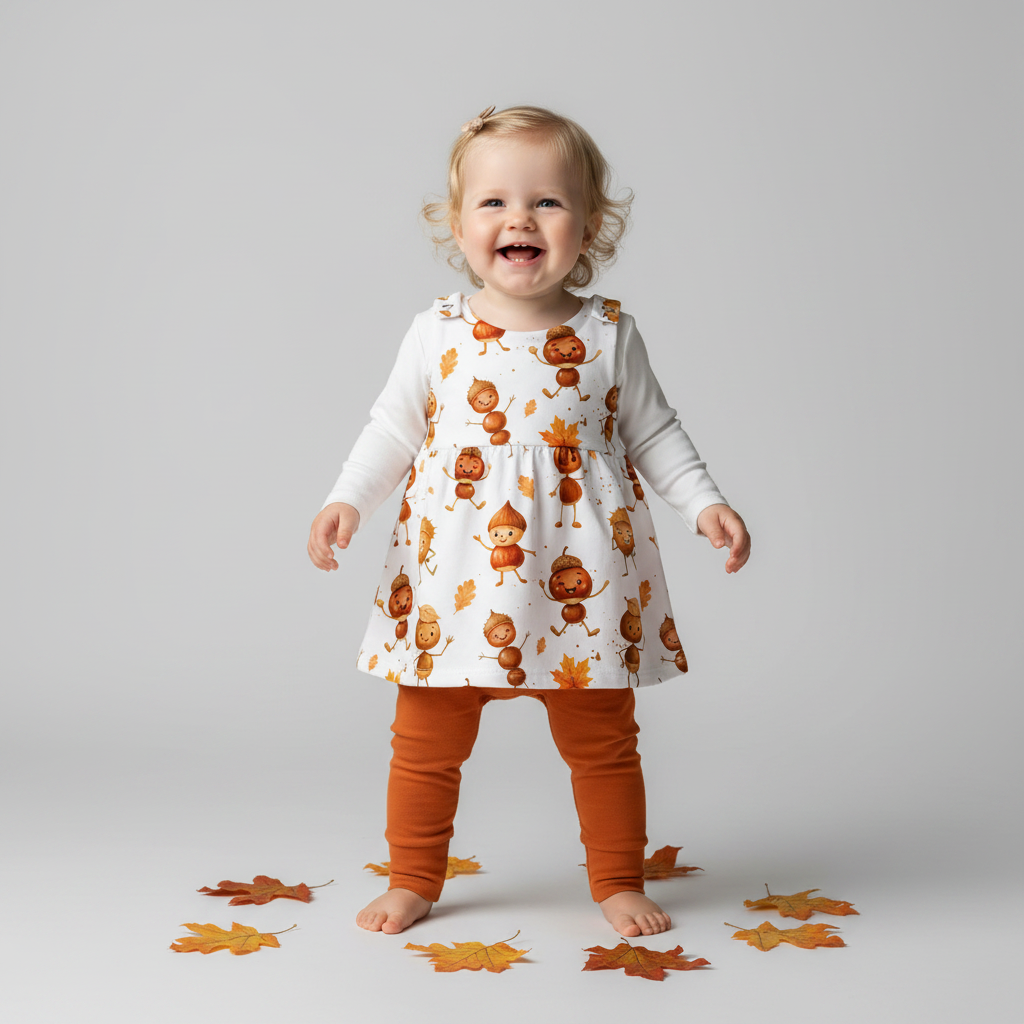Baby Eicheltanz mit oranger Leggins