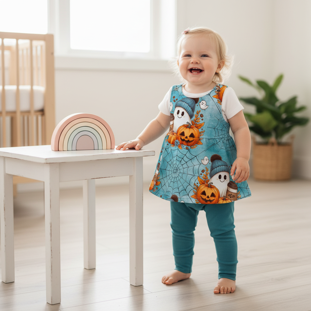 Baby Geisterstunde mit türkiser Leggins
