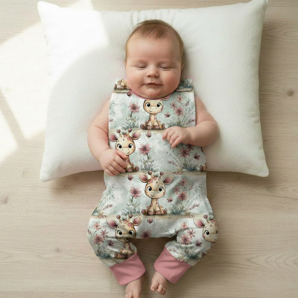 Baby Giraffen-Strampler altrosa Bund
