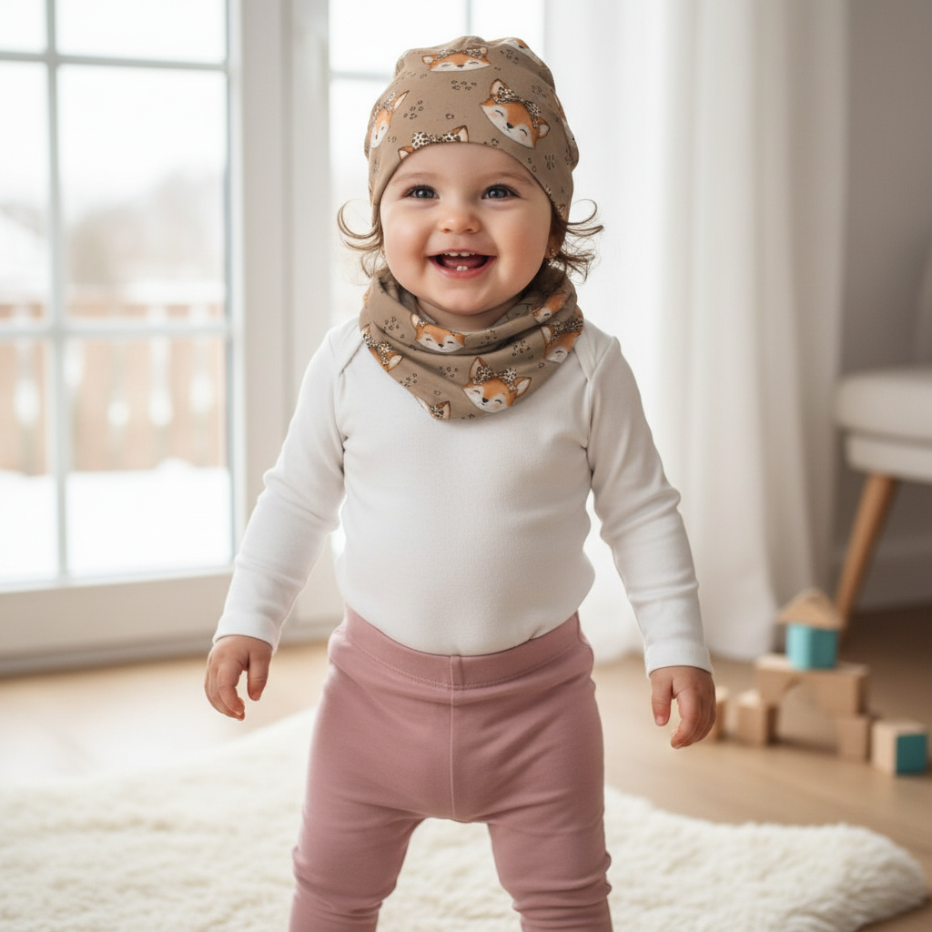 Baby Mädchen mit Fuchs Leo-Set