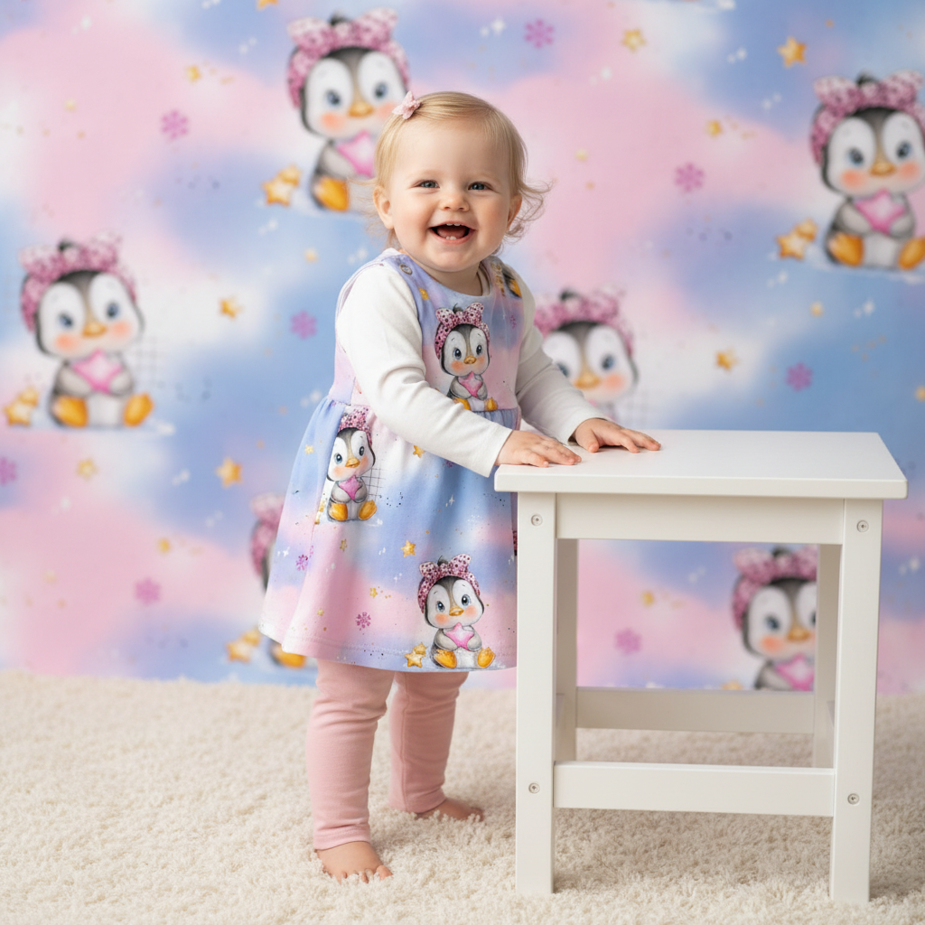 Baby Pinguin Stella mit rosa Leggins