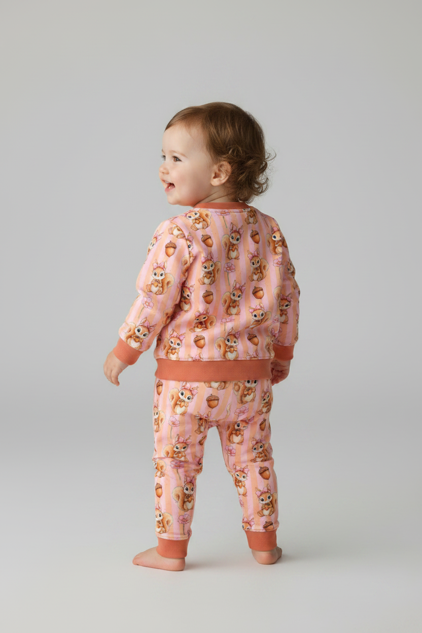 Eichhörnchen Pullover + Leggings von hinten