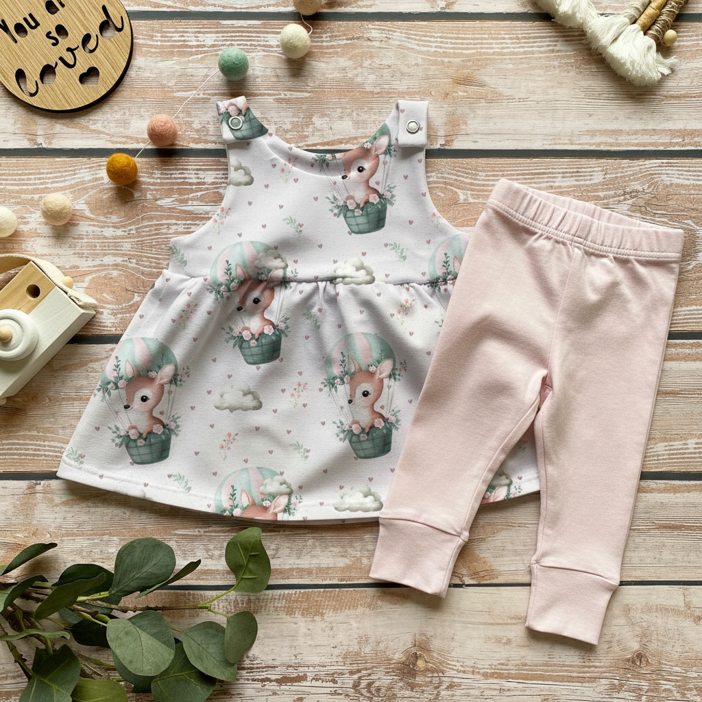 Flatlay Deer in the Sky mit Leggins