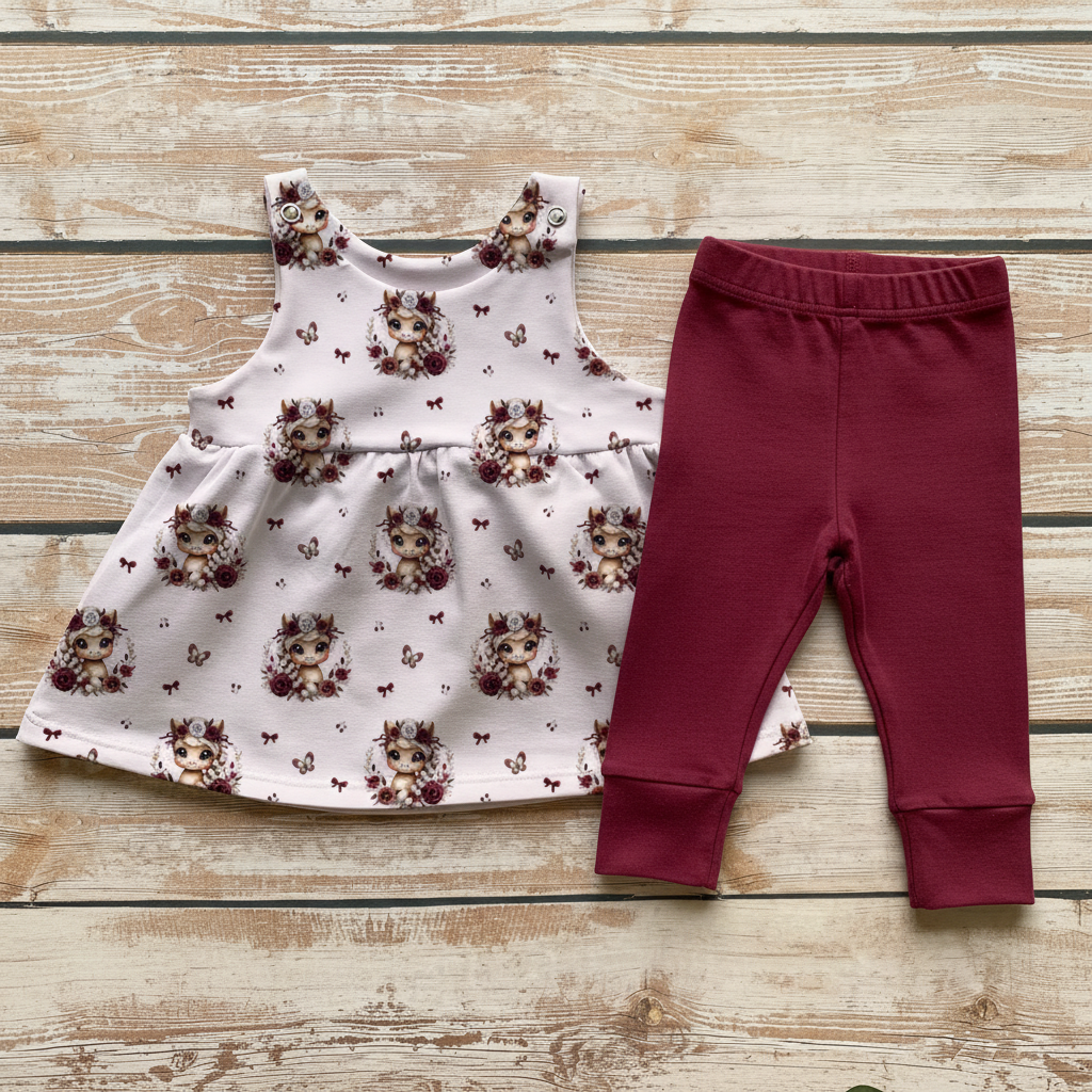 Flatlay Unicorn Rose mit Leggins