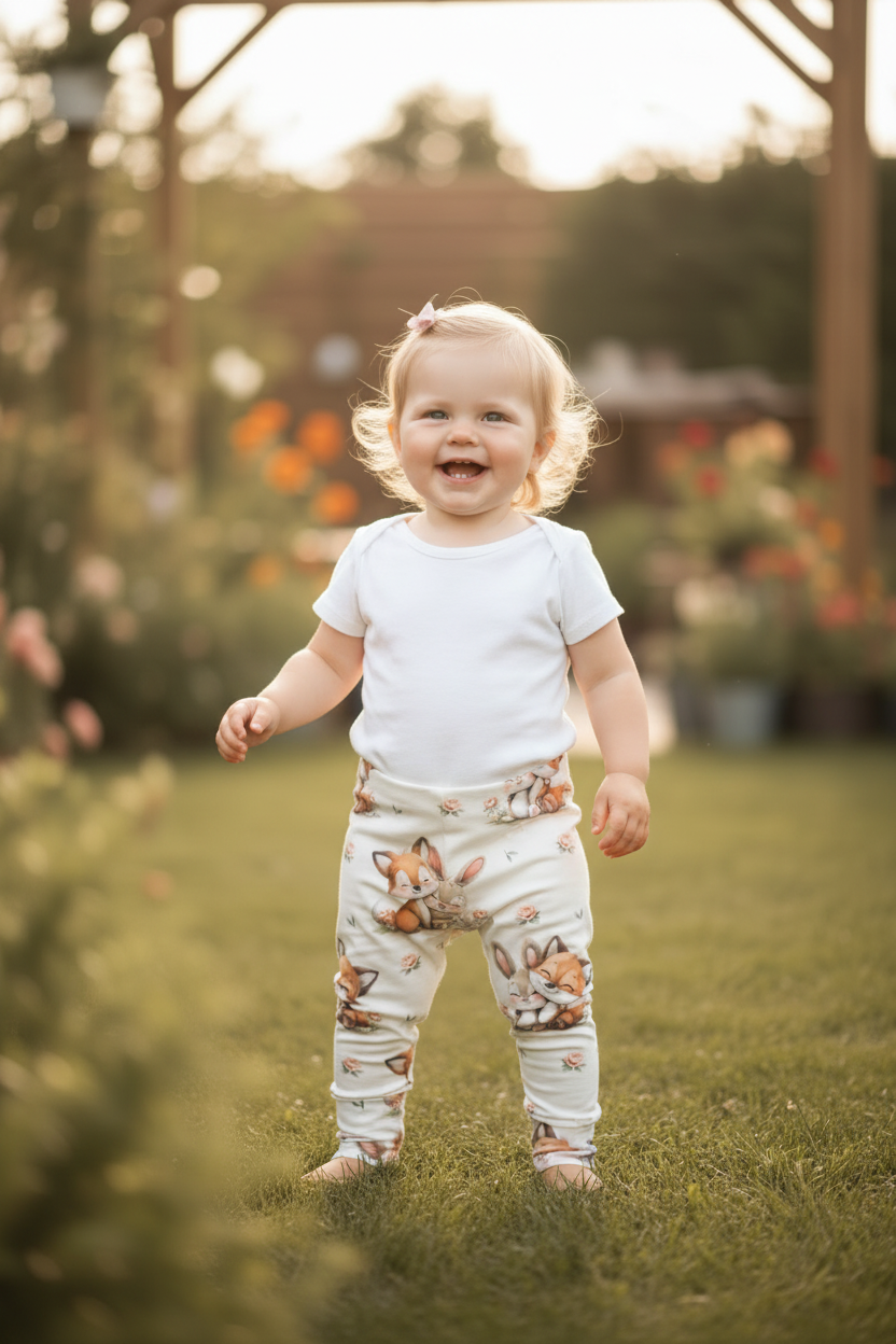 Fuchs und Hase Leggings - gleiches Mädchen mit Hose