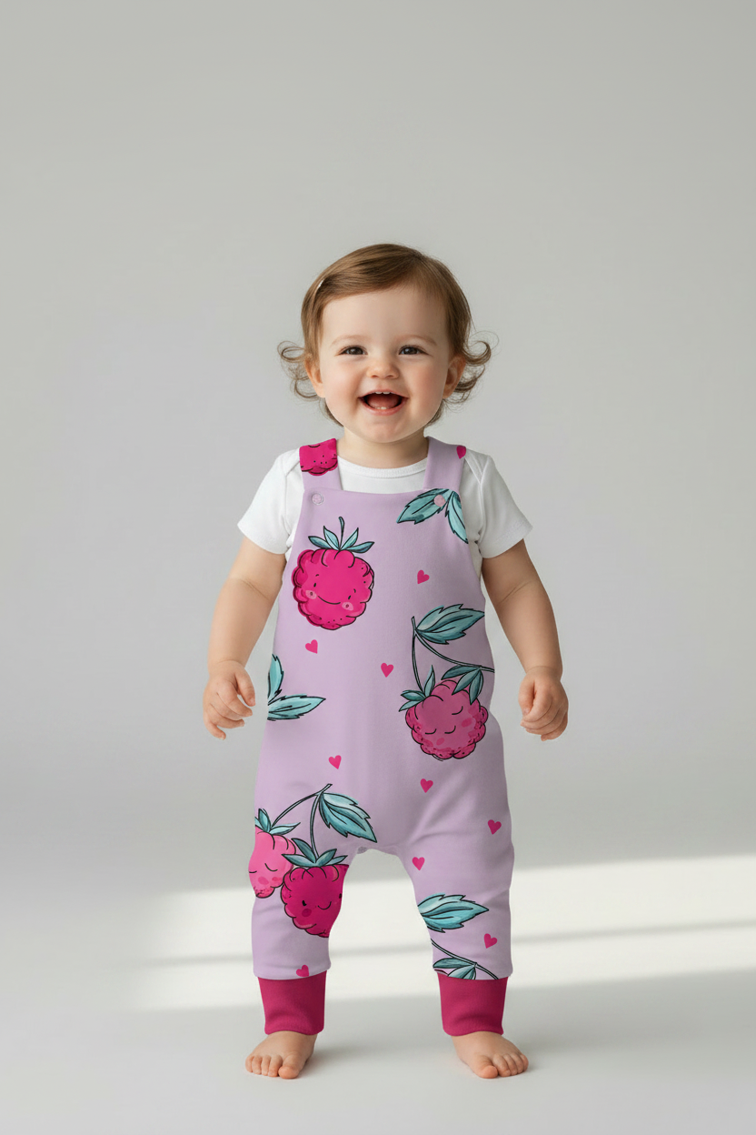 Himbeere Latzhose von vorne