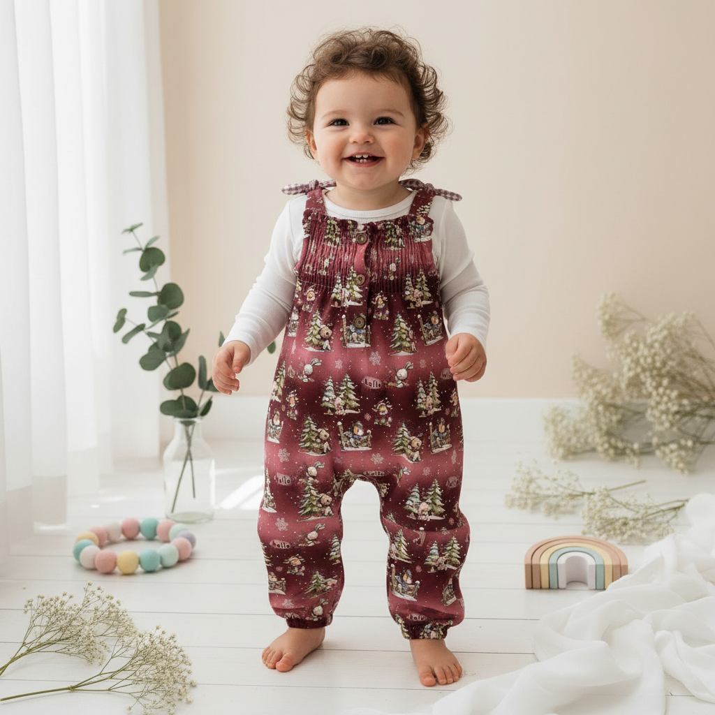 Jumpsuit Hello Winter Anziehbild mit Knöpfe