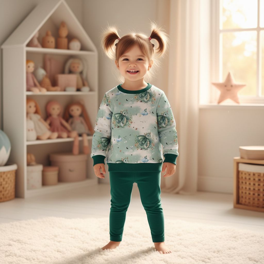 Little Dragon Mädchen waldgrüne Leggings 1:1