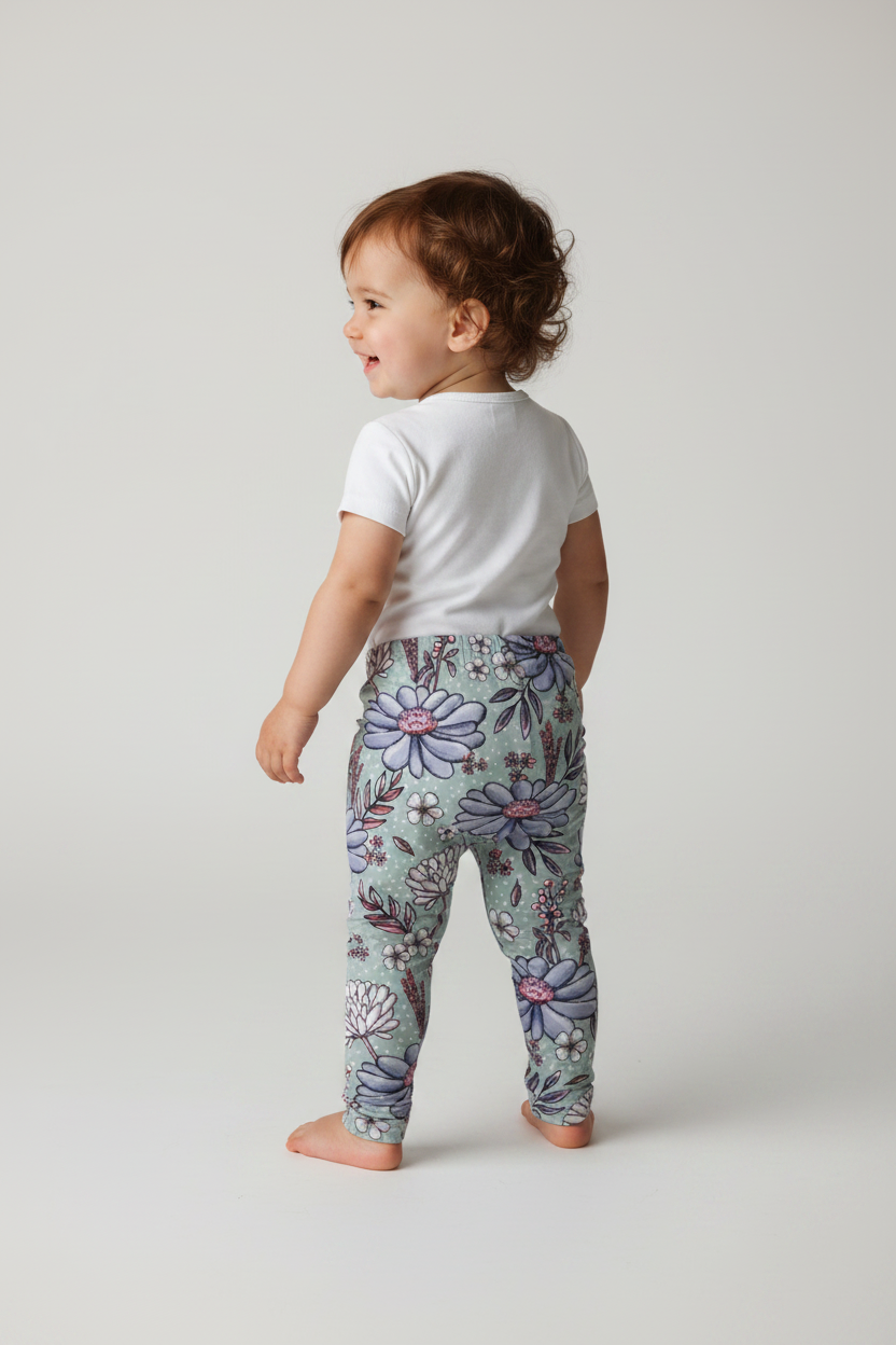 Wildblumen Salbei Leggings von hinten