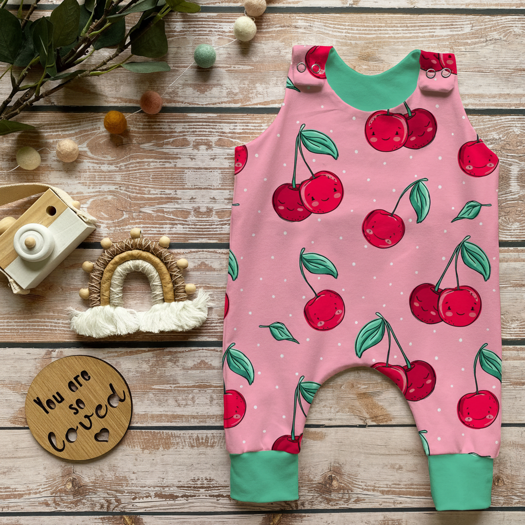 Flatlay Kirsch-Romper