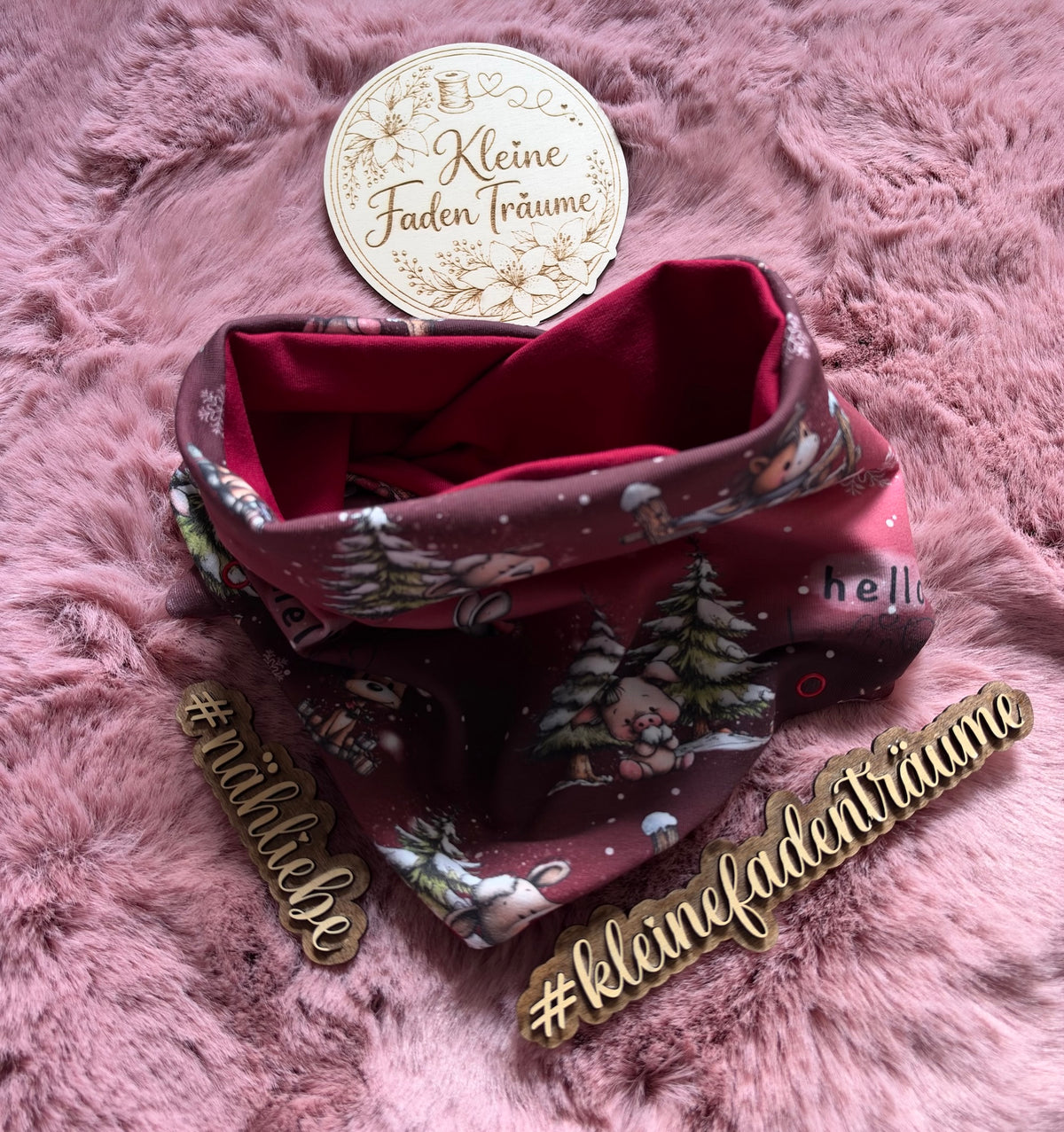 Handmade Halstuch „Wintertiere“ – 2–4 Jahre