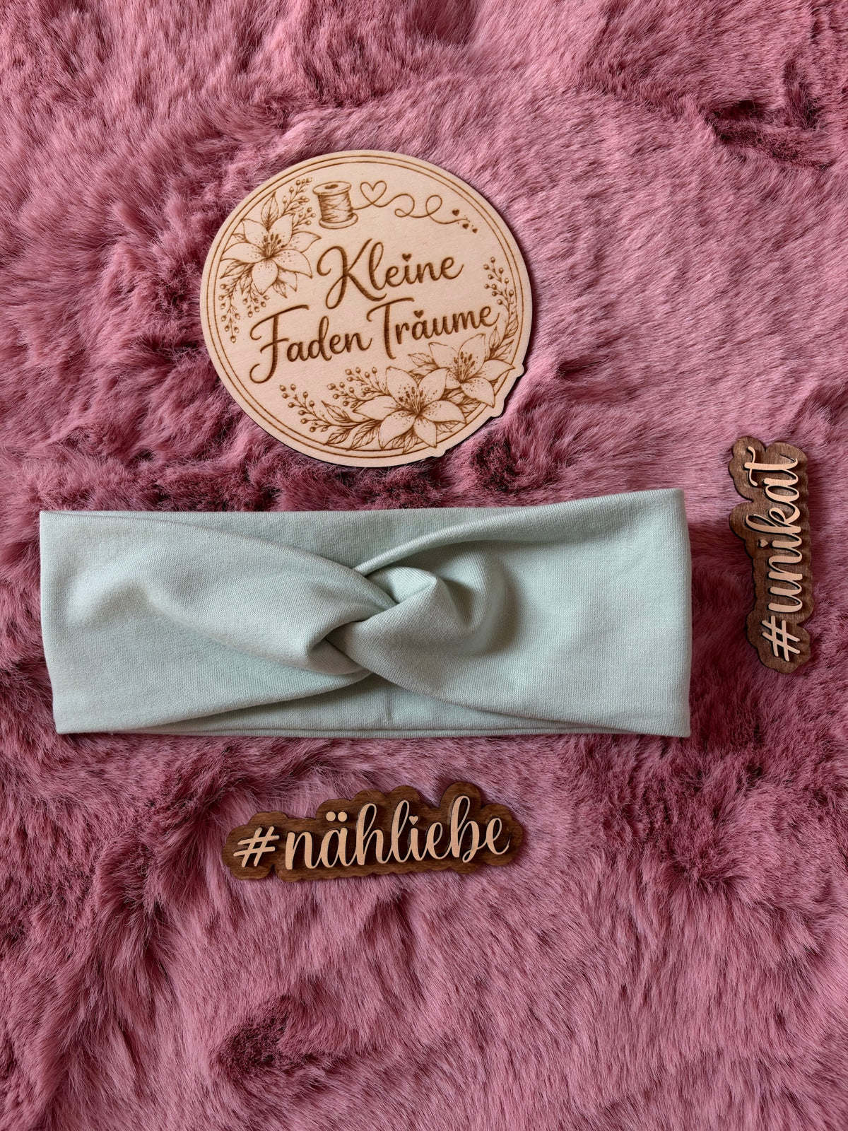 Handmade Knotenhaarband „Mintliebe“ | KU 48–51 cm