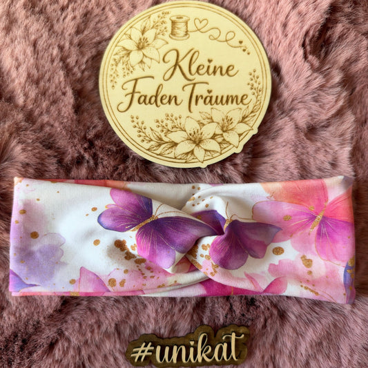Handmade Knotenhaarband „Schmetterlingstraum“ | KU 48–51 cm