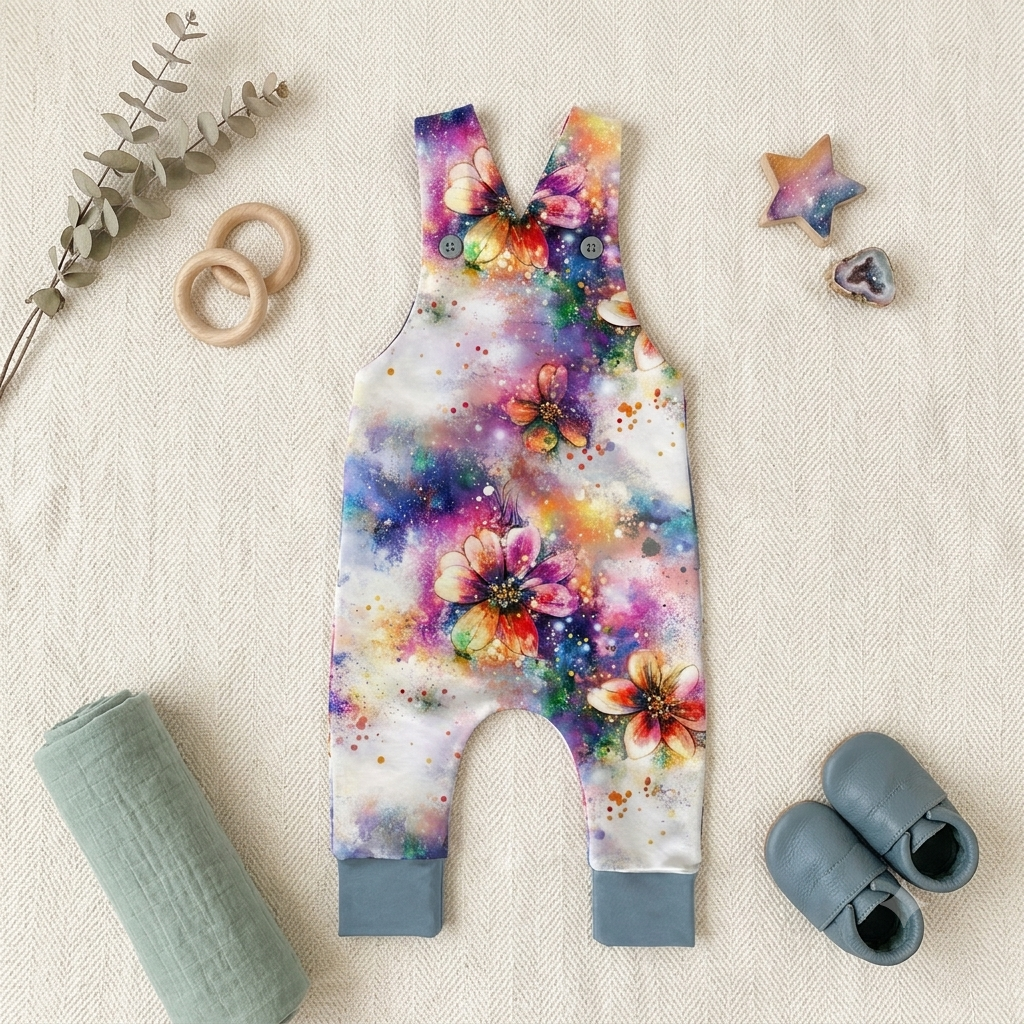 Handmade Latzhose „Color Bloom“ | Gr. 56–104