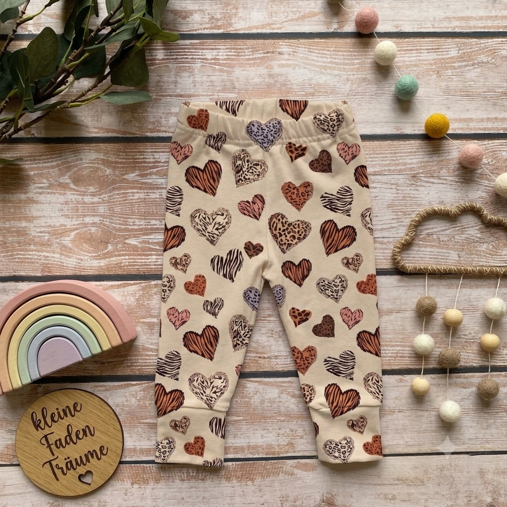Handmade Leggings „Leo Herzen“ | Gr. 56–104