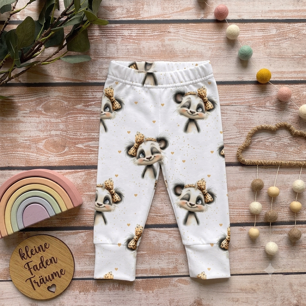 Handmade Leggings „Panda Mädel“ | Gr. 56–104