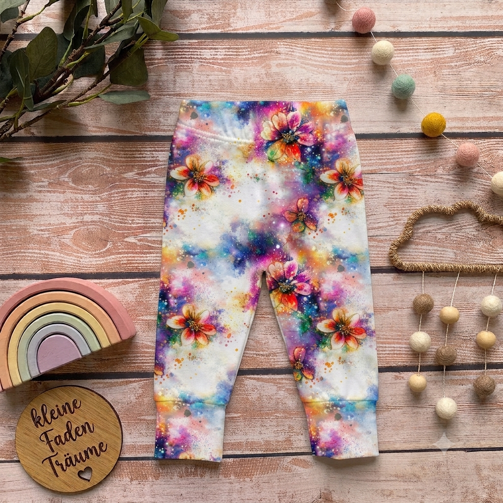 Handmade Leggings „Color Bloom“ | Gr. 56–104