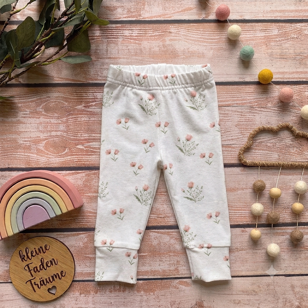 Handmade Leggings „Blütenzauber“ | Gr. 56–104