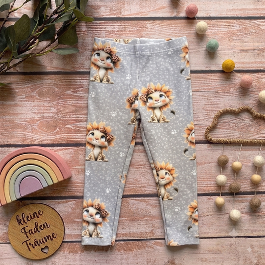 Handmade Leggings „Leopard mit Blume“ | Gr. 56–104