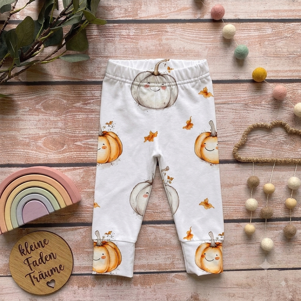 Handmade Leggings „Kürbis“ | Gr. 56–104