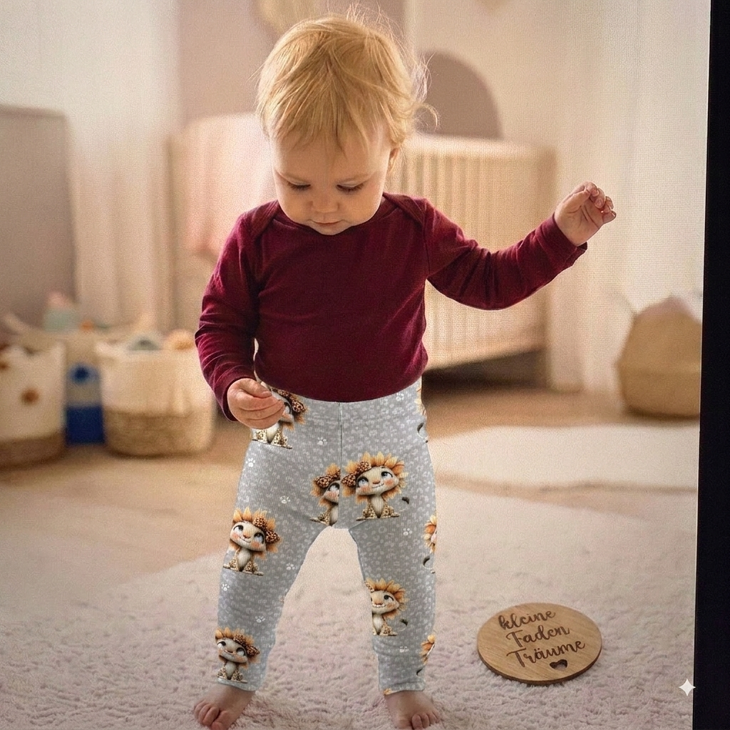 Handmade Leggings „Leopard mit Blume“ | Gr. 56–104