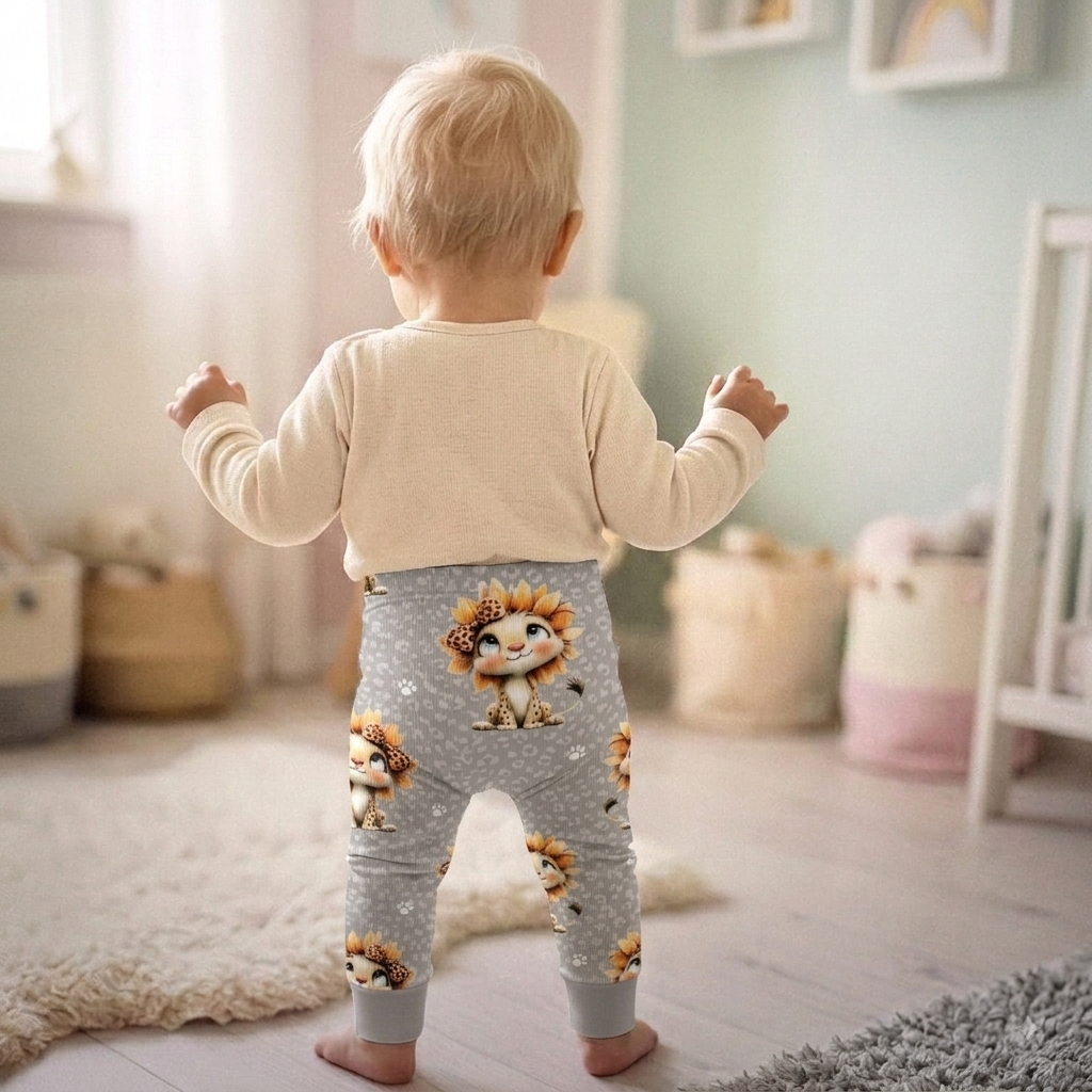 Handmade Leggings „Leopard mit Blume“ | Gr. 56–104
