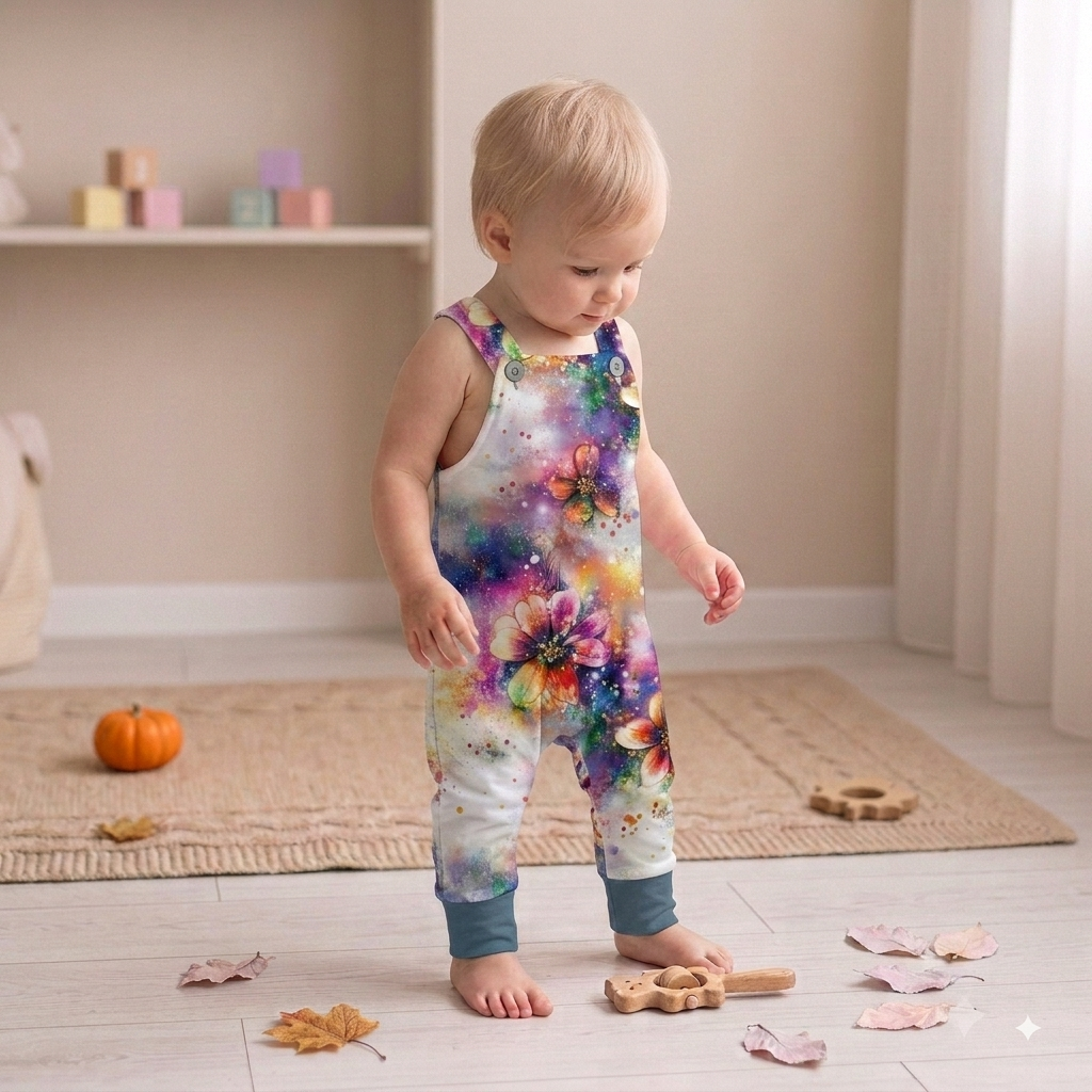 Handmade Latzhose „Color Bloom“ | Gr. 56–104
