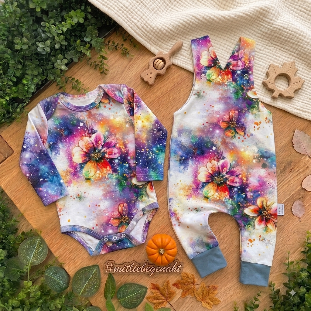 Handmade Latzhose „Color Bloom“ | Gr. 56–104