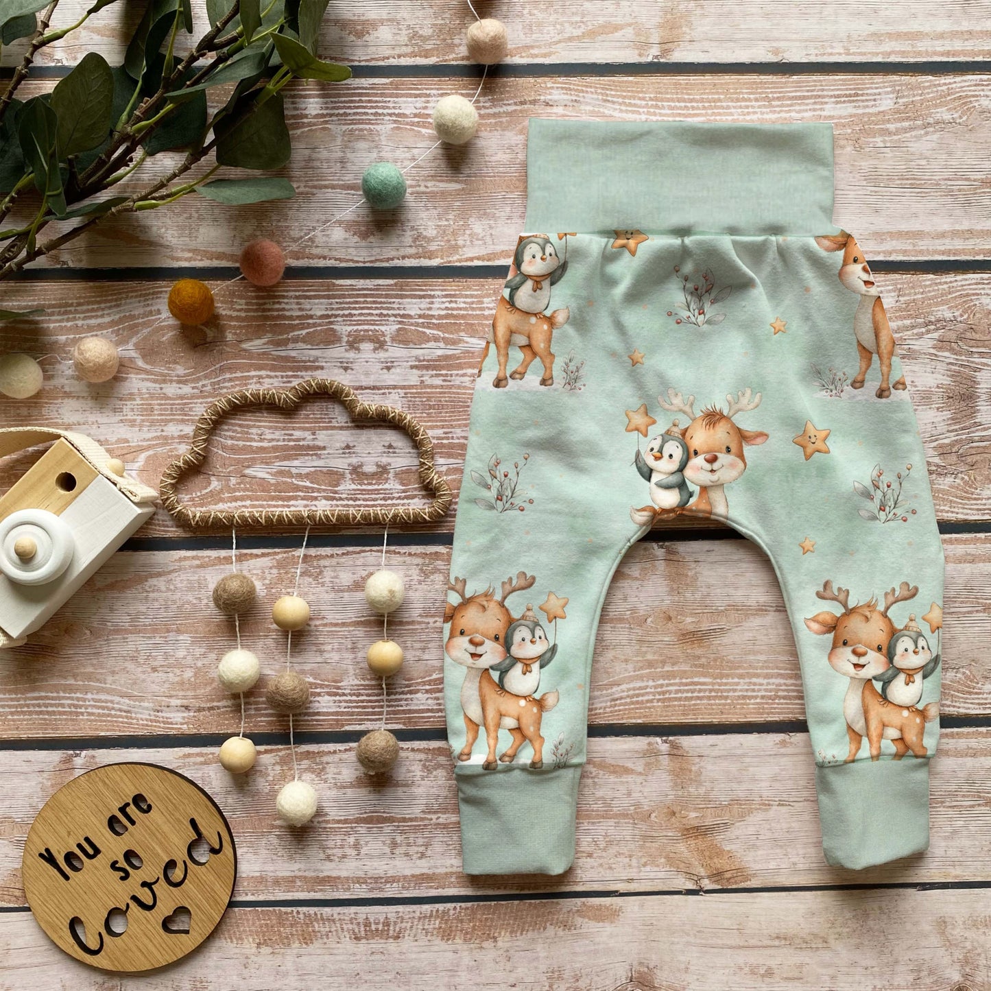 Pumphose Baby „Rentier & Pinguin“ Set | Gr. 56 - 110