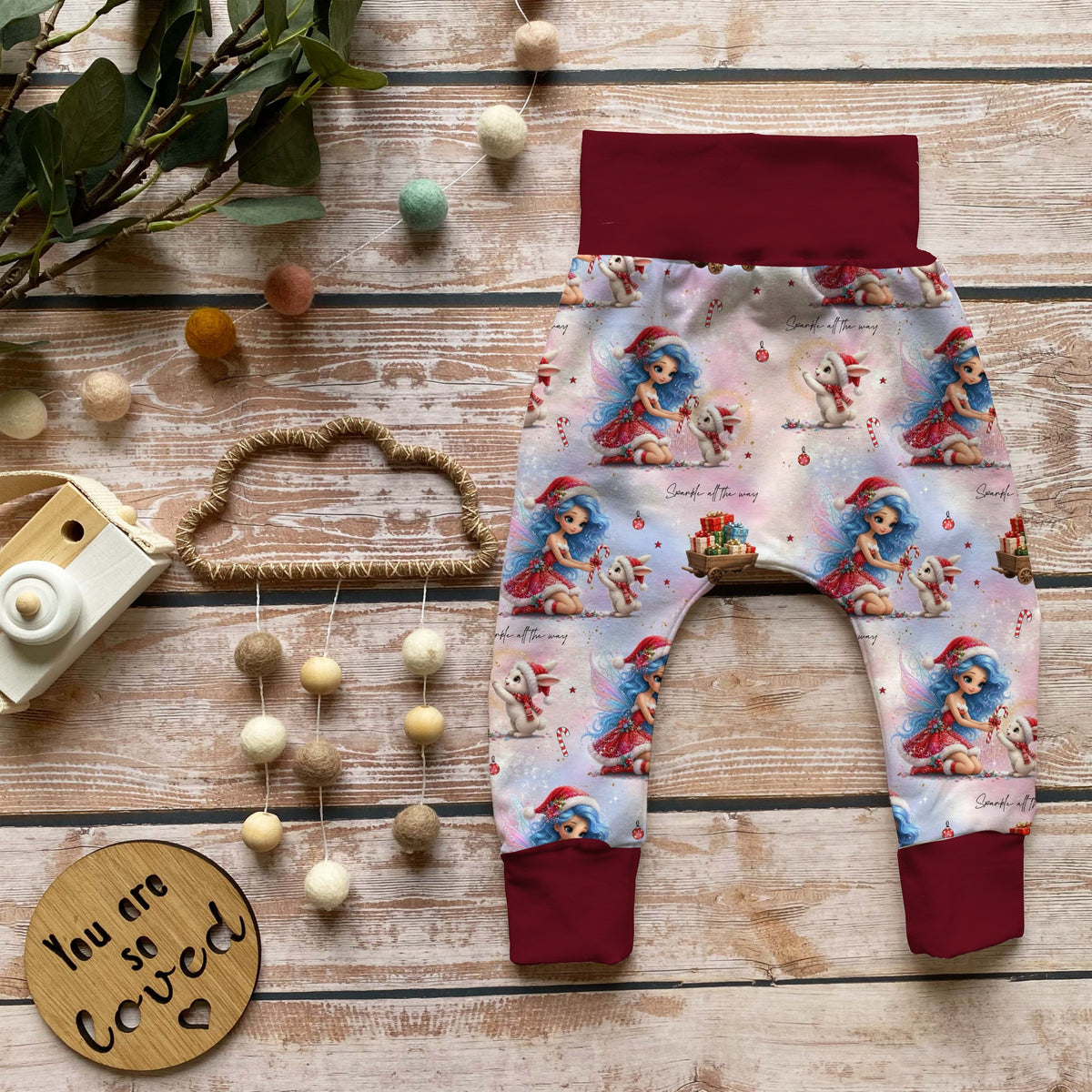 Handmade Pumphose „Weihnachtshäschen“ | Gr. 56–110