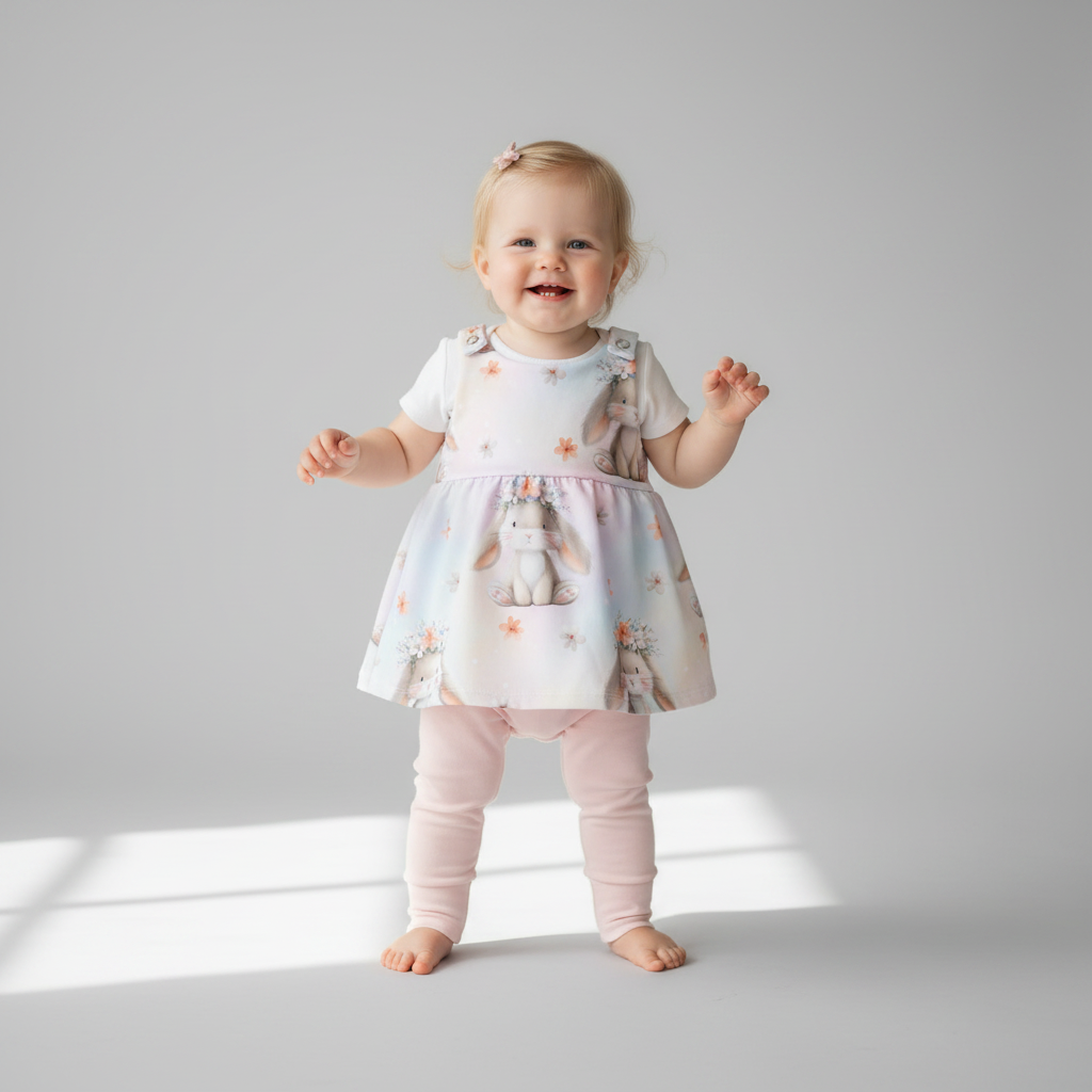 Baby Blütenhäschen mit rosa Leggins