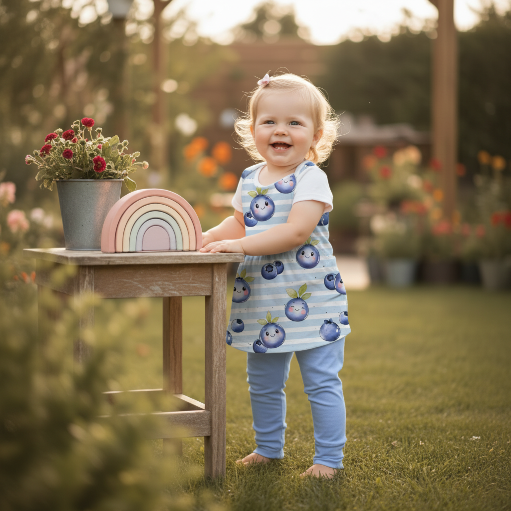 Baby Blaubeerglück mit blauer Leggins
