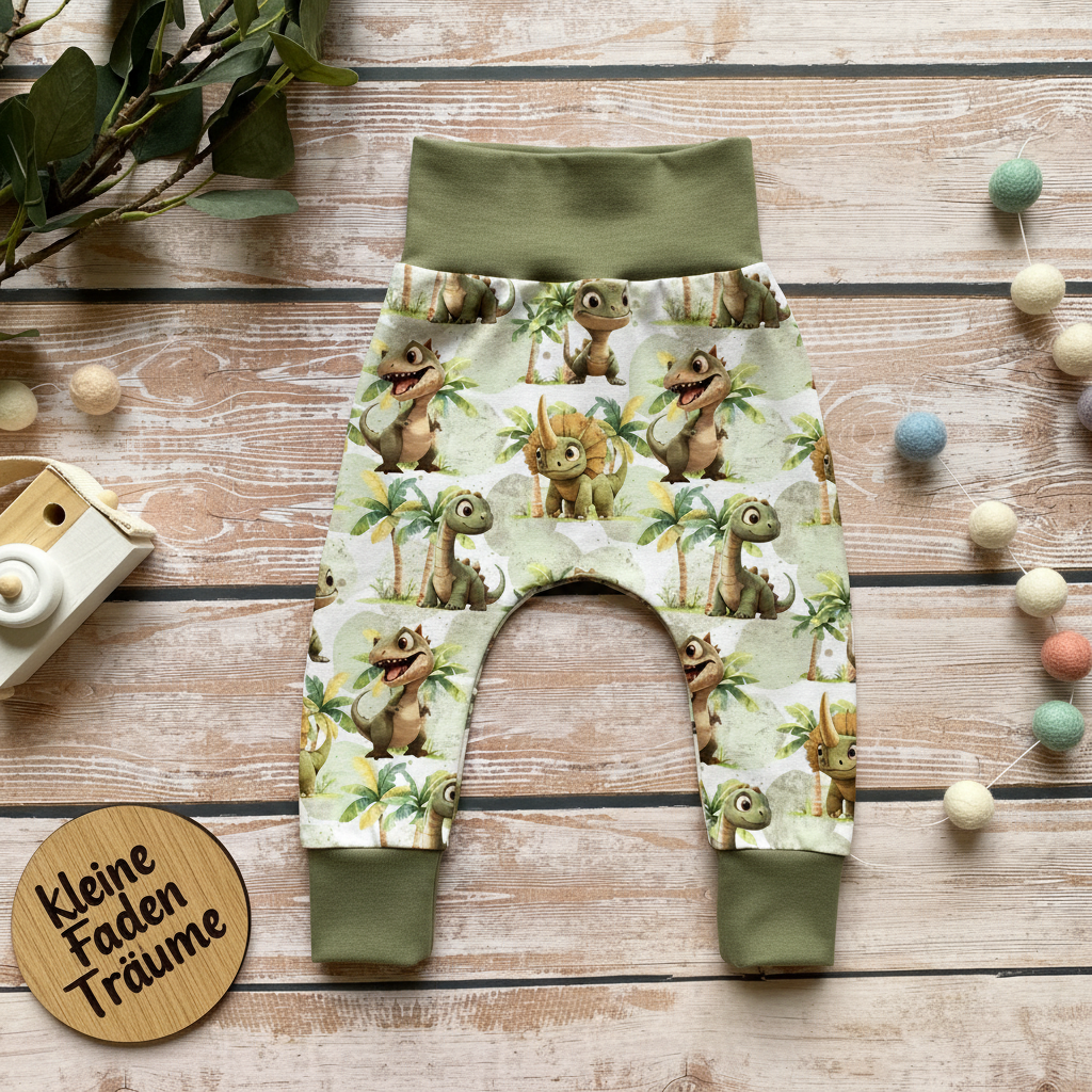 Baby Dinos Flatlay olivgrün