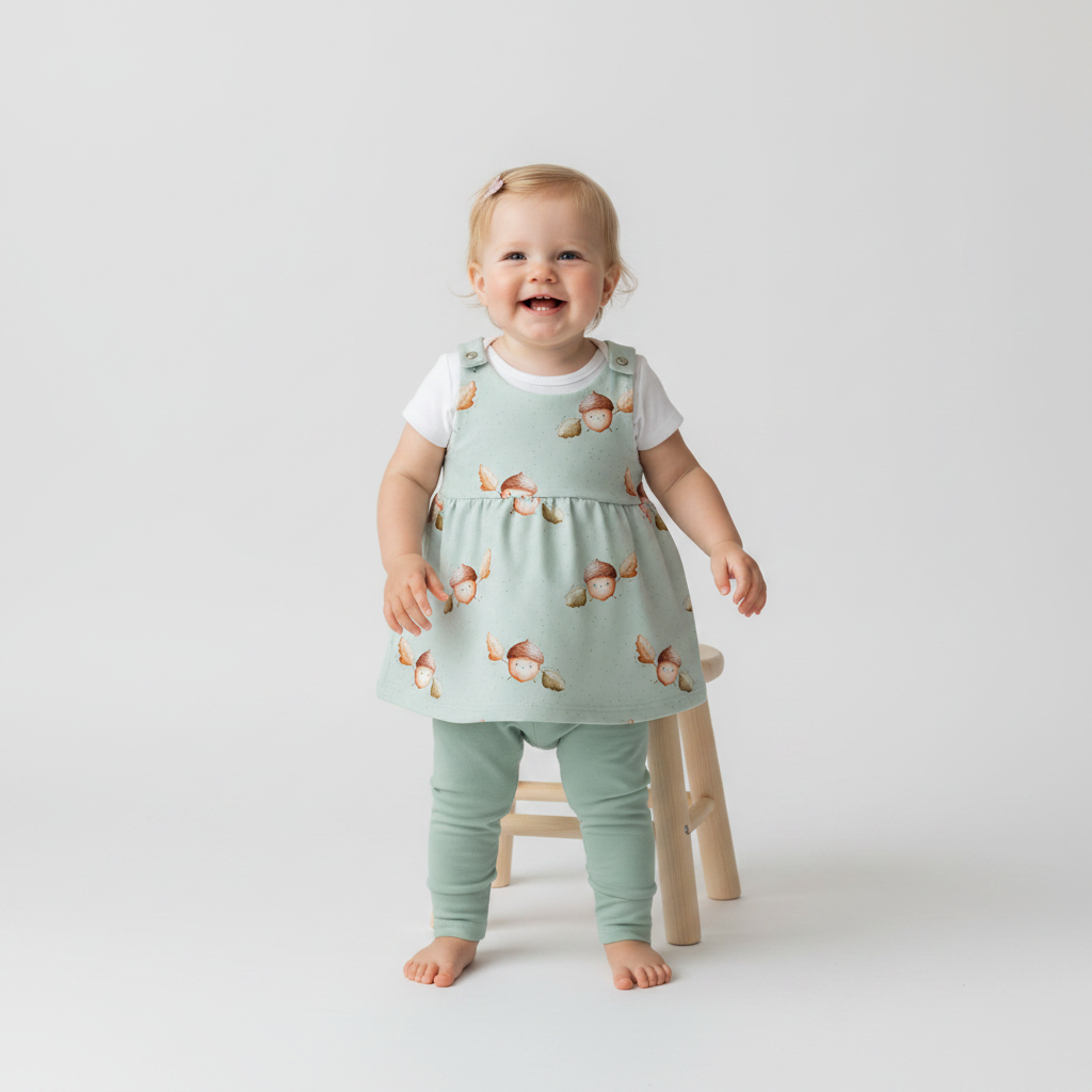 Baby Eichelkind mit mintgrüner Leggins