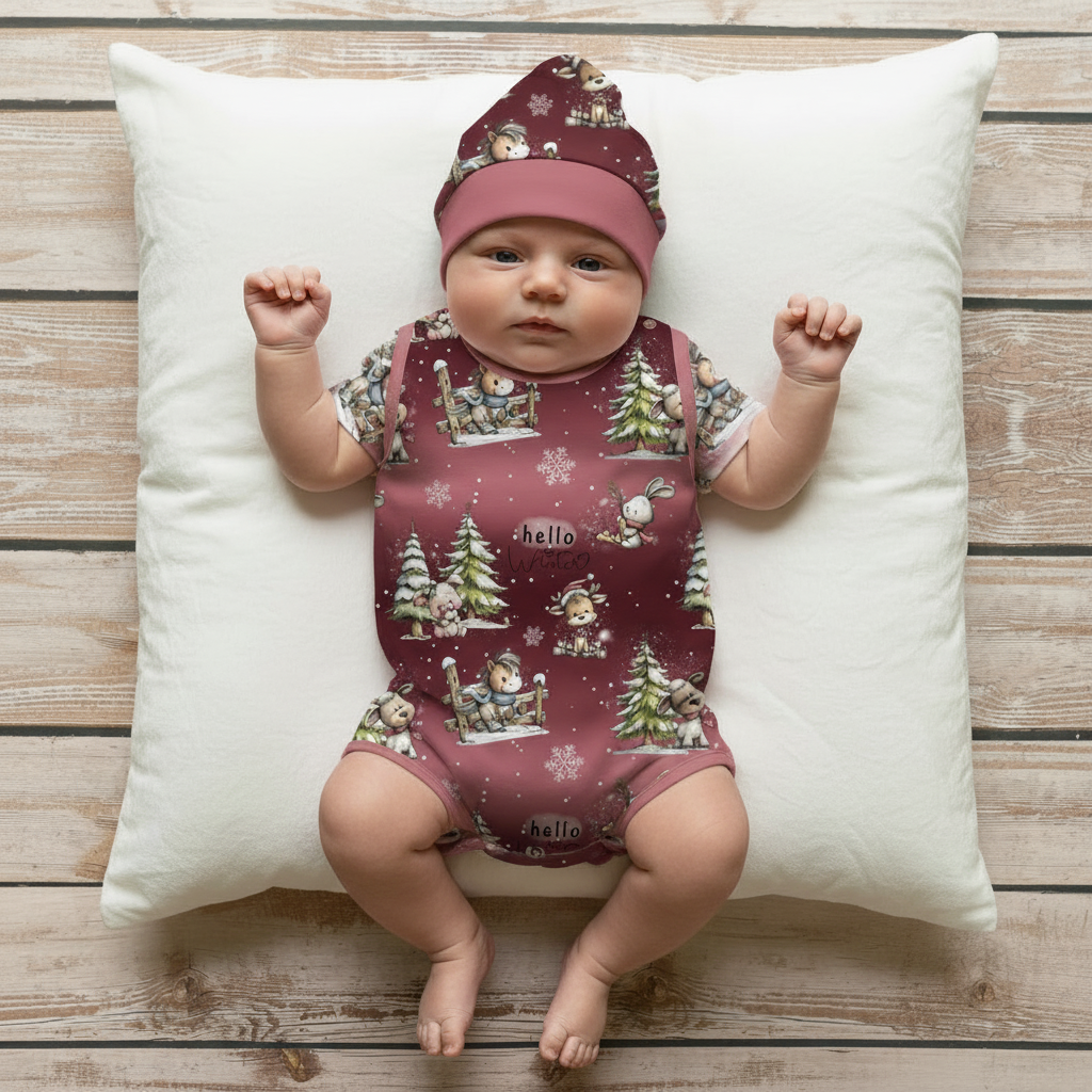 Baby Hello Winter Bordeaux-Set Füße sichtbar