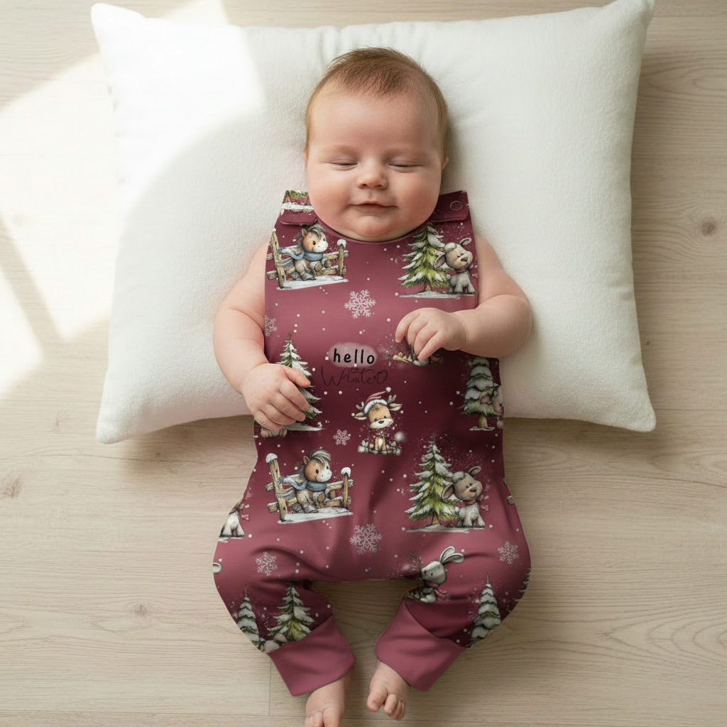 Baby Hello Winter Bordeaux-Strampler