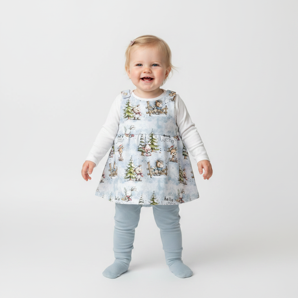 Baby Hello Winter mit eisblauer Leggins
