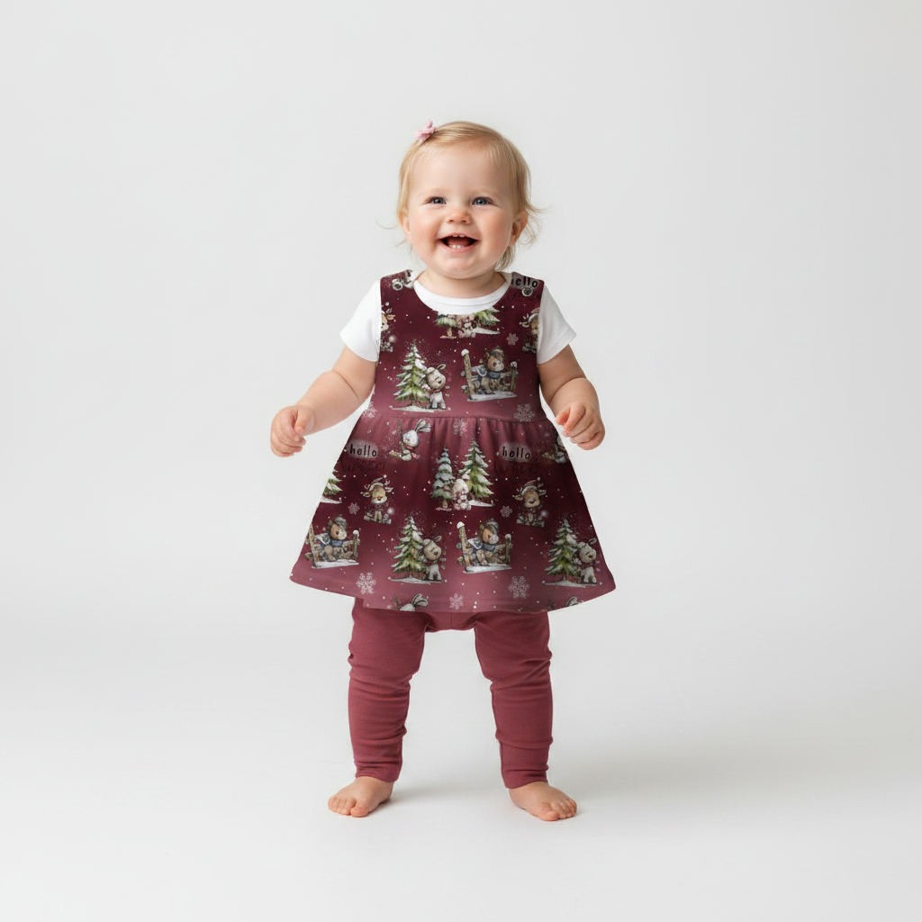 Baby Hello Winter mit weinroter Leggins