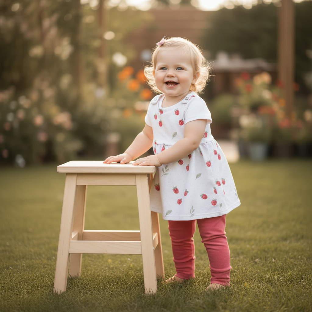 Baby Himbeerzeit mit roter Leggins
