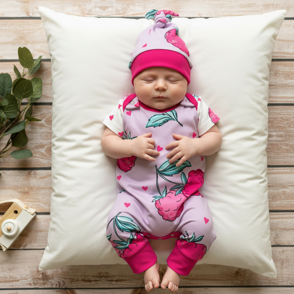Baby liegend Himbeer-Set