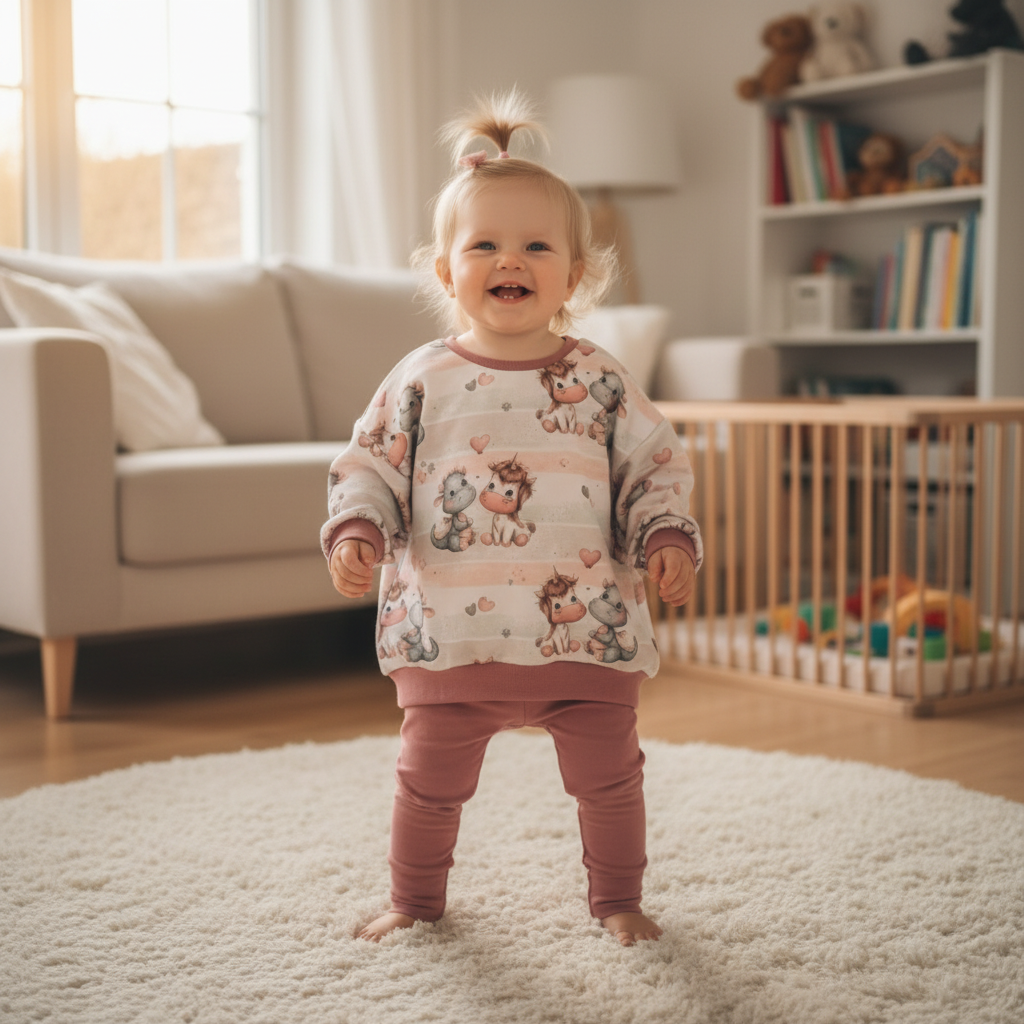 Baby Mädchen im Einhorn-Sweater