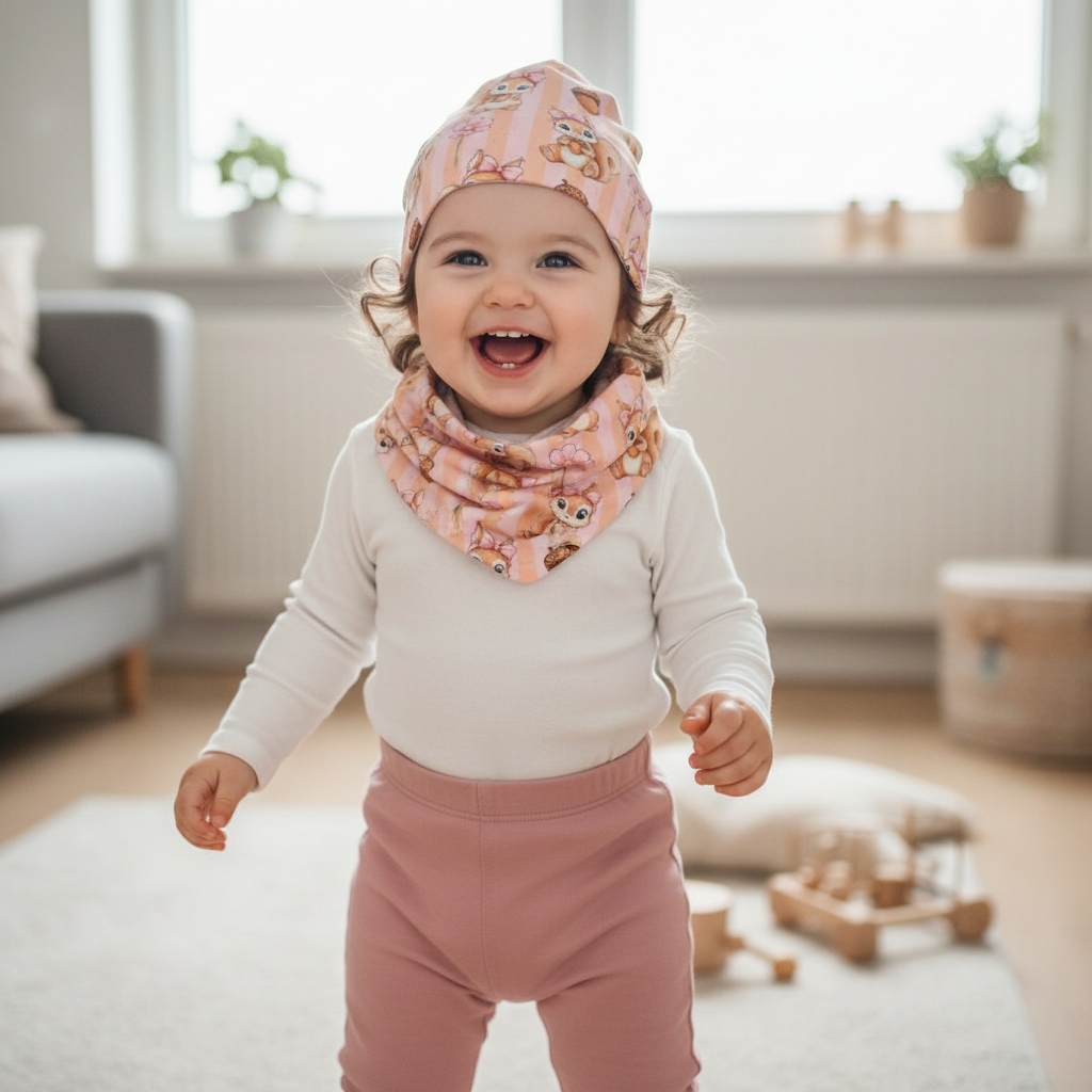 Baby Mädchen mit Eichhörnchen-Set