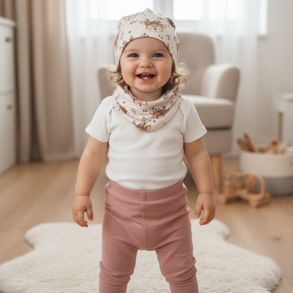 Baby Mädchen mit Reh Leo-Set