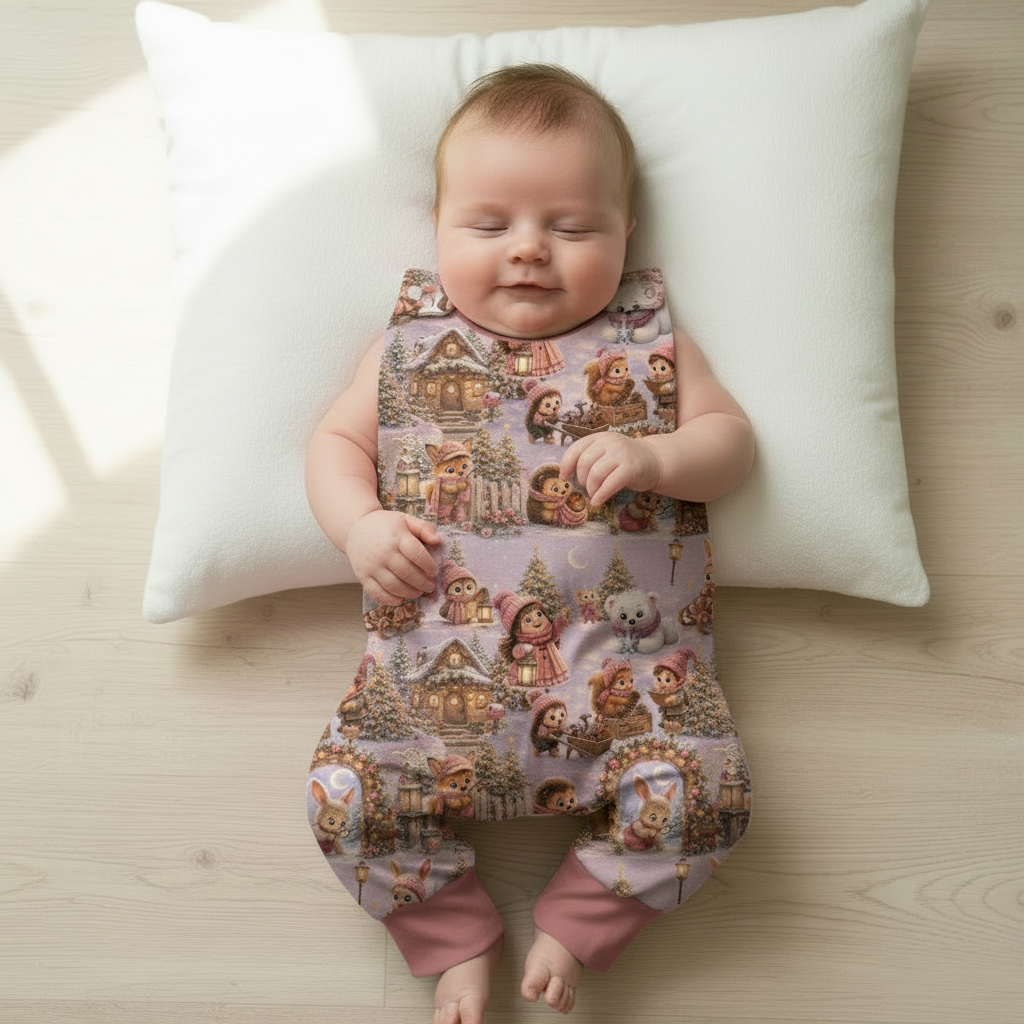 Baby Winterdorf-Strampler korrektes Bündchen