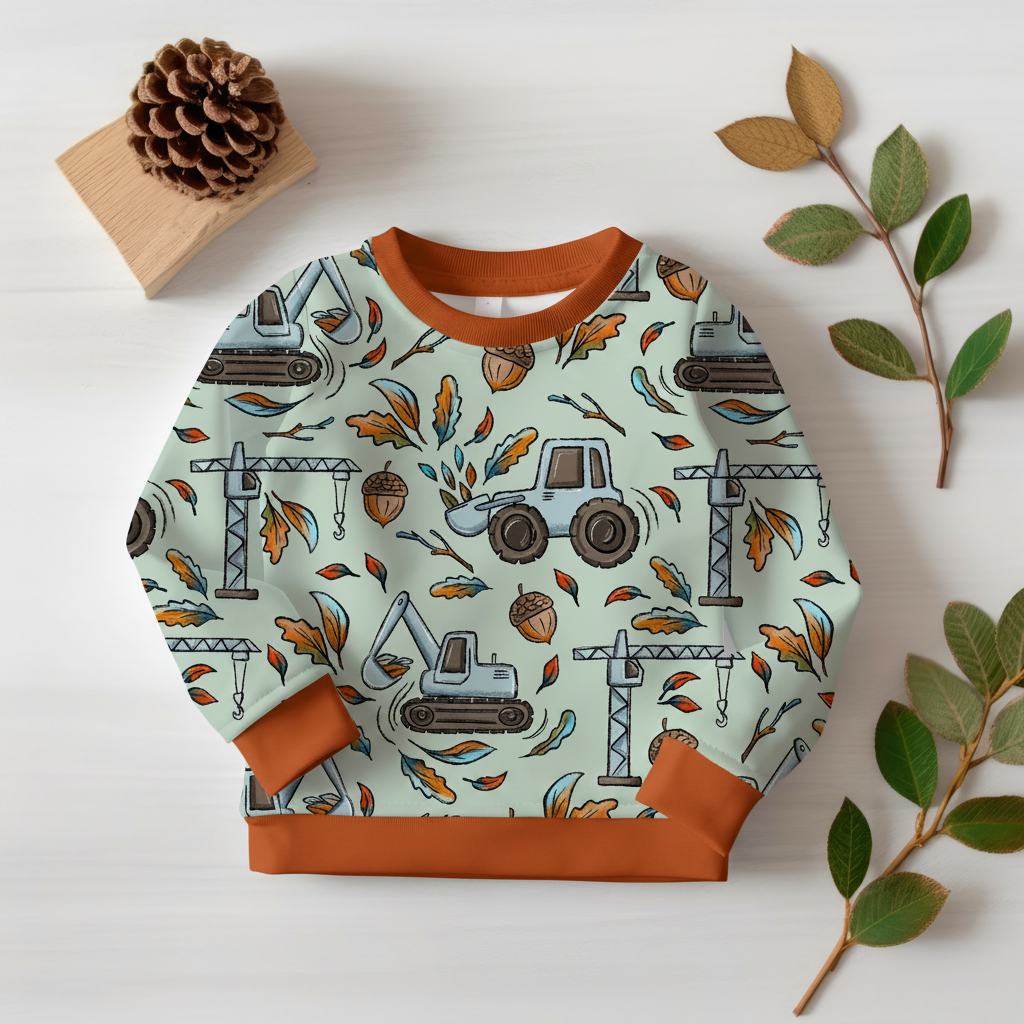 Bagger Pullover Flatlay - Orange Bündchen