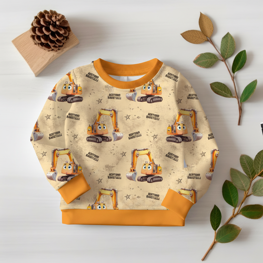 Bagger-Pullover mit gelbem Bündchen 1:1