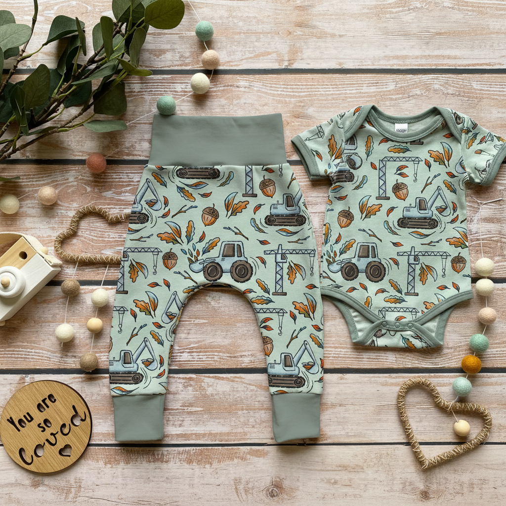 Baustelle Flatlay Hose + Body gleicher Stoff